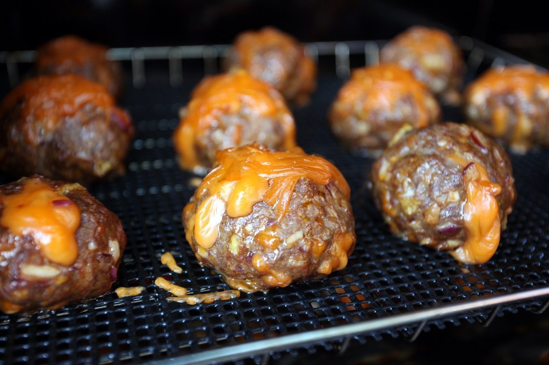 Meatball in smoker ready